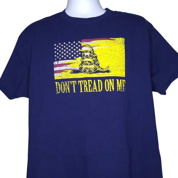 Hanes Tagless Dont Tread On Me Mens T-Shirt XL USA Flag Gadsden Snake Graphic - Picture 1 of 4